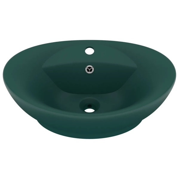 Chiuvetă Lux Preaplin Verde Inchis Mat 58,5x39 cm Ceramică Oval 146937